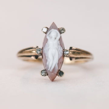 Georgian Terpsichore Cameo Ring - Lost Owl Jewelry