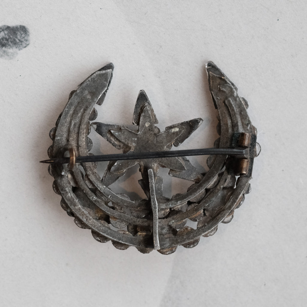Georgian Vauxhall Glass Crescent Brooch - Lost Owl Jewelry