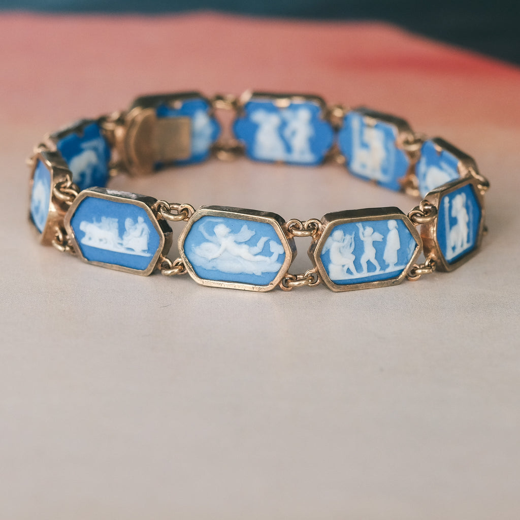 Georgian Wedgwood Cameos Bracelet - Lost Owl Jewelry