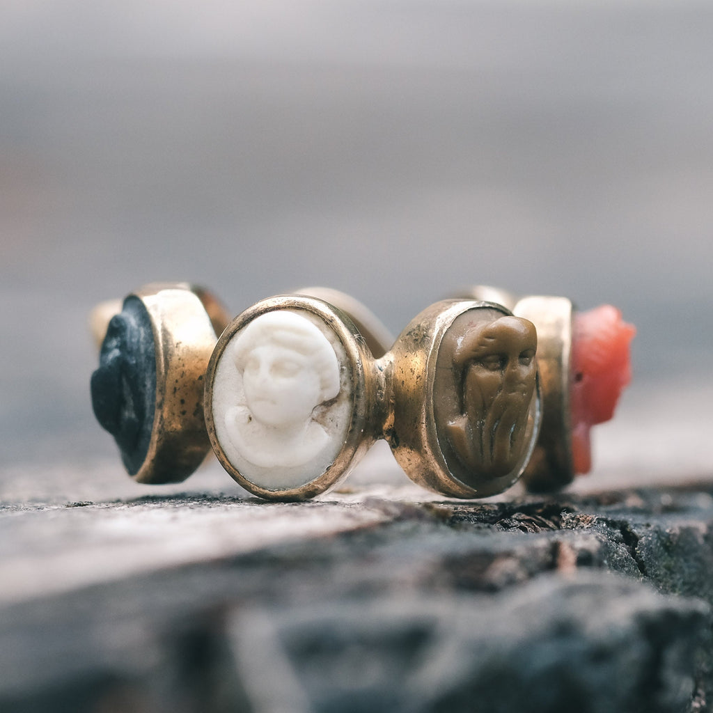 Grand Tour "Days of the Week" Cameos Ring - Lost Owl Jewelry