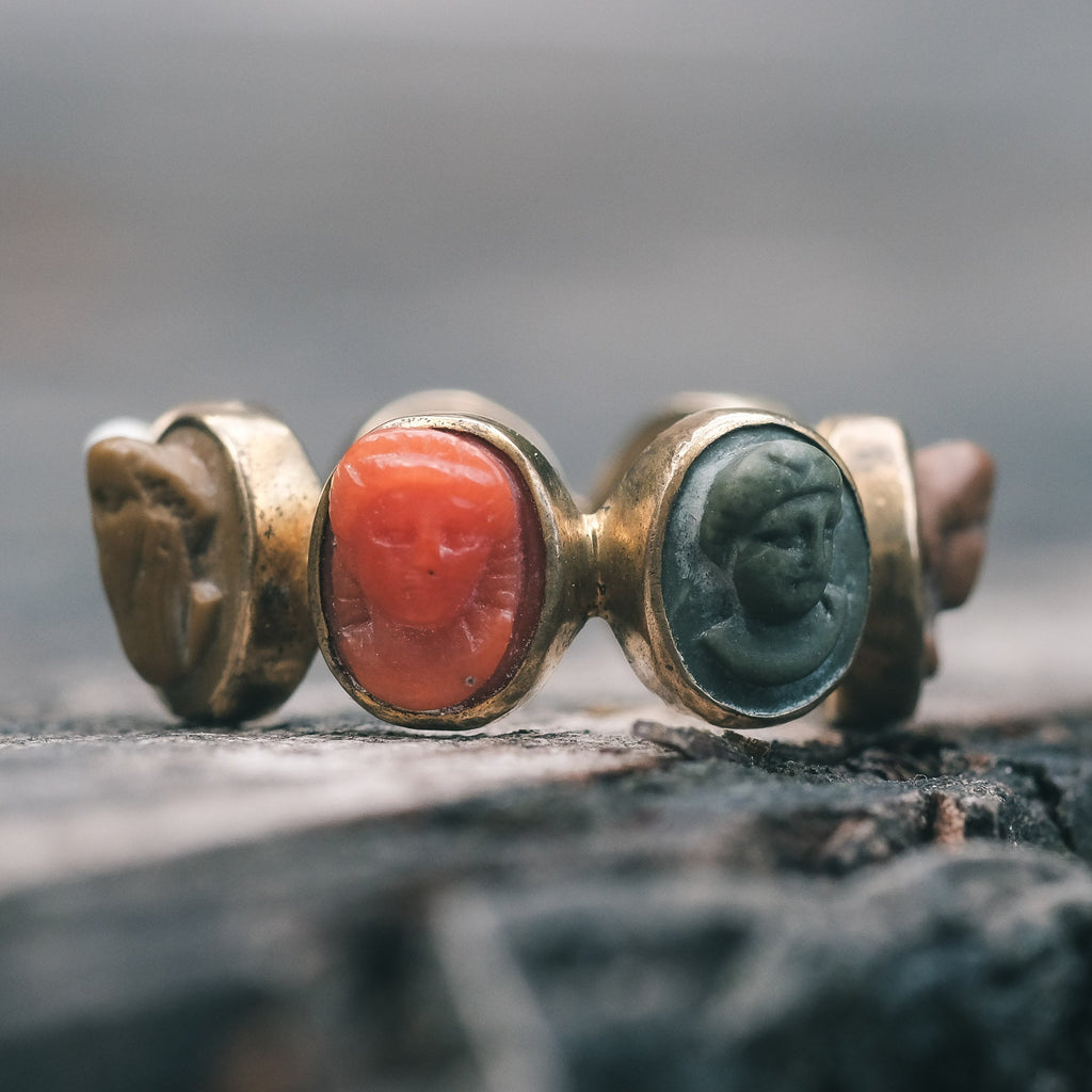 Grand Tour "Days of the Week" Cameos Ring - Lost Owl Jewelry