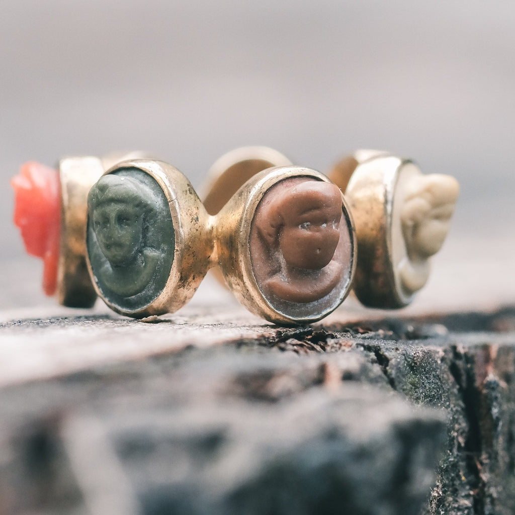 Grand Tour "Days of the Week" Cameos Ring - Lost Owl Jewelry