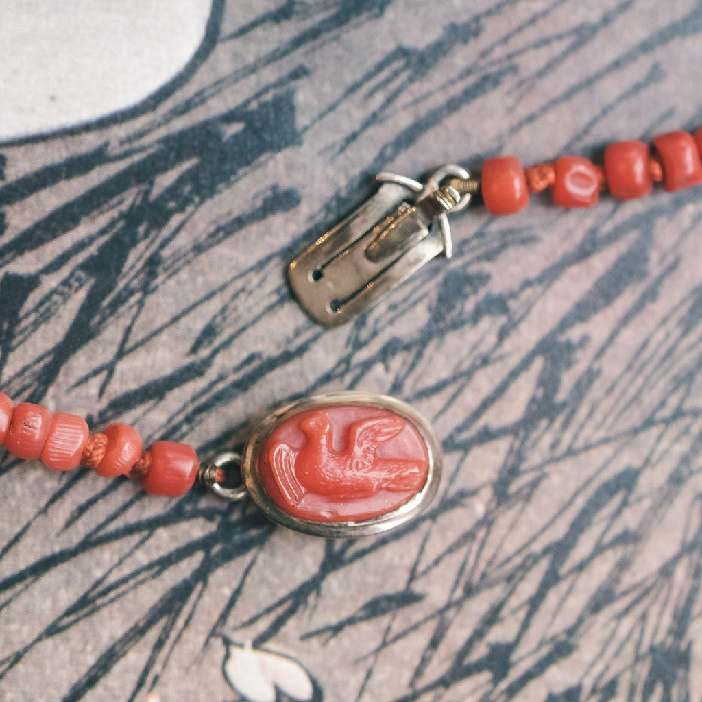 Grand Tour Neapolitan Coral Guard Chain - Lost Owl Jewelry