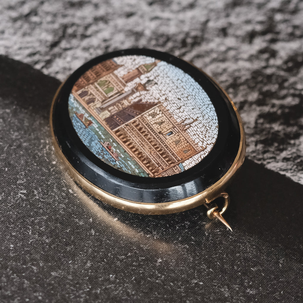 Grand Tour Venice Micromosaic Brooch - Lost Owl Jewelry