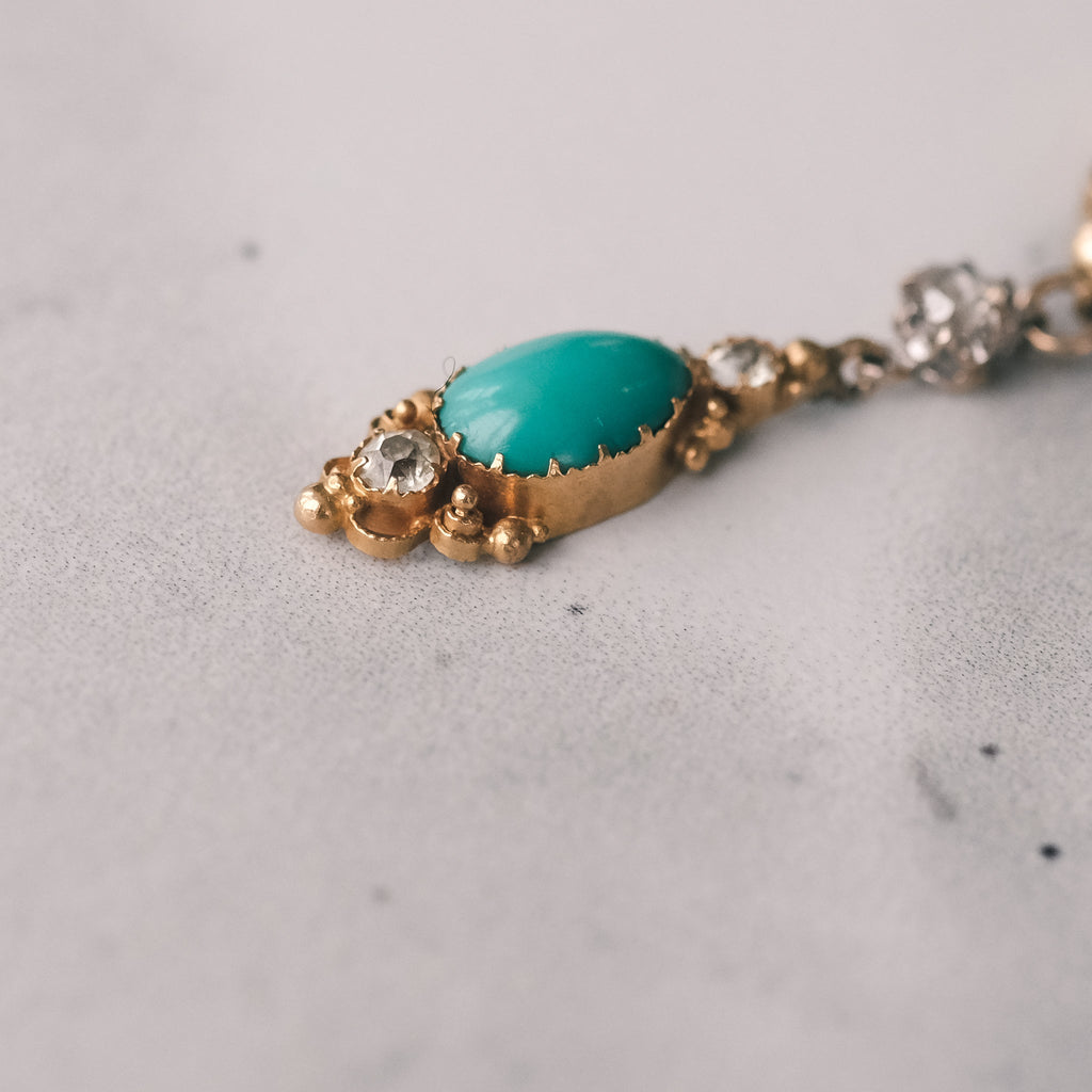 High Victorian Turquoise Pendant - Lost Owl Jewelry