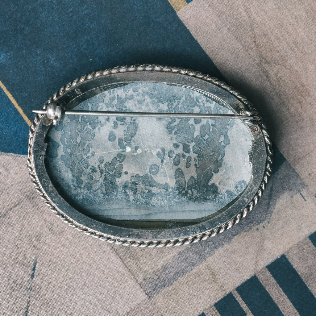 Industrial Revolution Landscape Agate Brooch - Lost Owl Jewelry