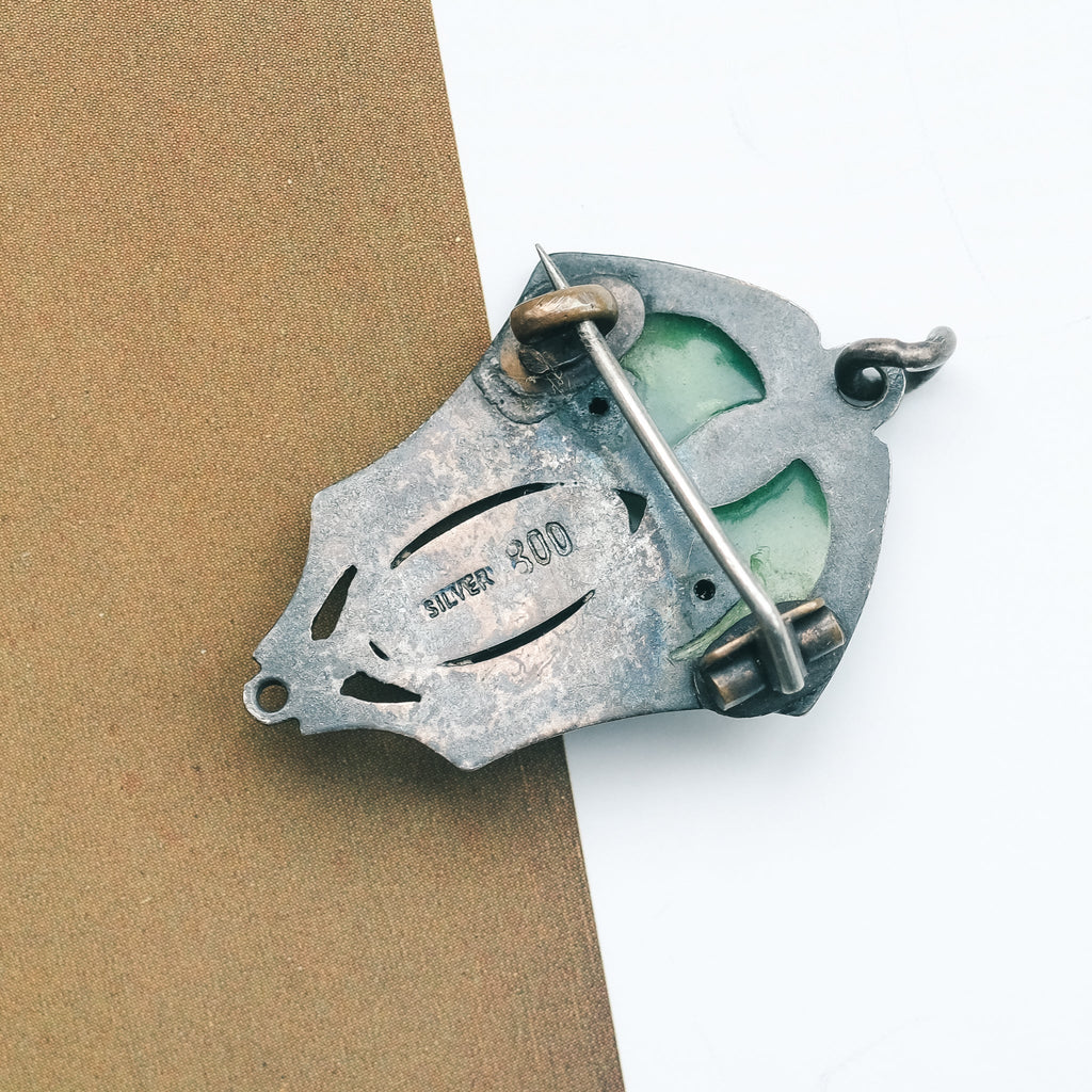 Jugendstil Plique-a-jour Pendant - Lost Owl Jewelry