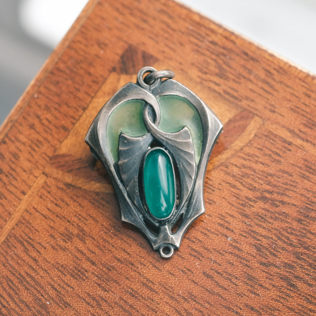 Jugendstil Plique-a-jour Pendant - Lost Owl Jewelry