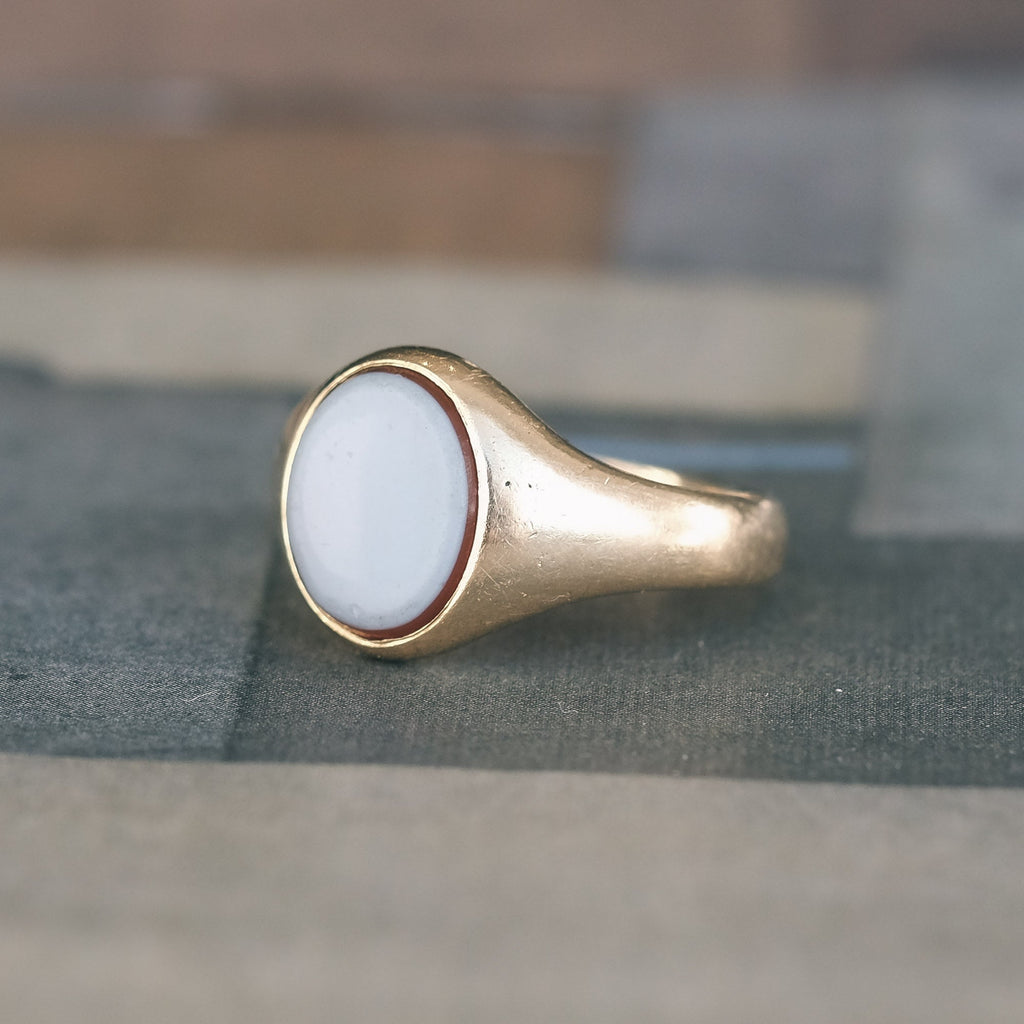 Little 1920s Sardonyx Signet Ring - Lost Owl Jewelry