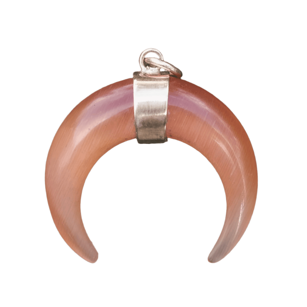 Lost Owl Carnelian Crescent Pendant - Lost Owl Jewelry