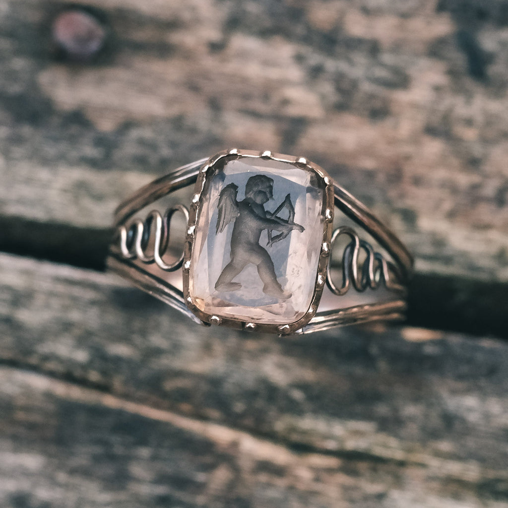 Lost Owl Cupid Intaglio Ring - Lost Owl Jewelry