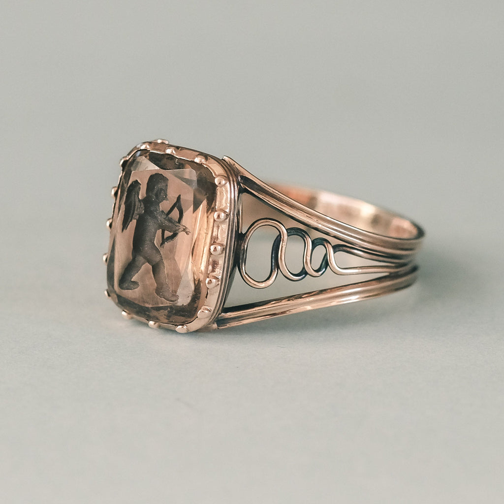 Lost Owl Cupid Intaglio Ring - Lost Owl Jewelry