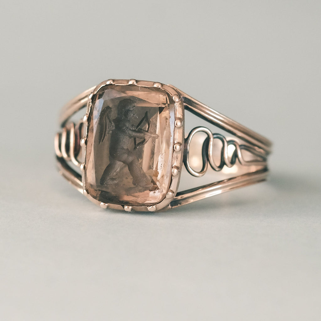 Lost Owl Cupid Intaglio Ring - Lost Owl Jewelry
