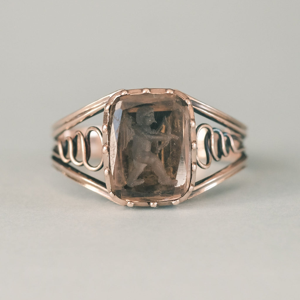 Lost Owl Cupid Intaglio Ring - Lost Owl Jewelry