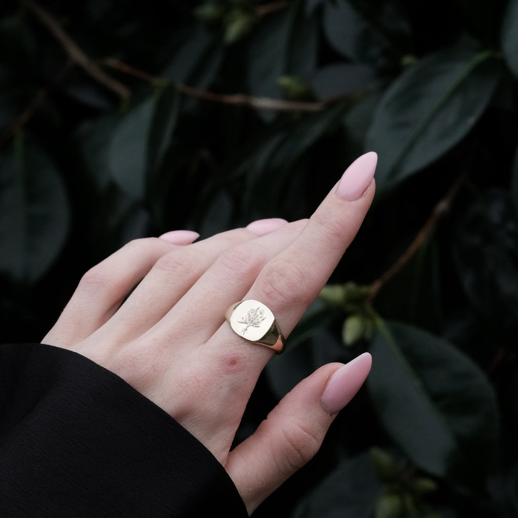 Lost Owl Dandelion Signet Ring - Lost Owl Jewelry