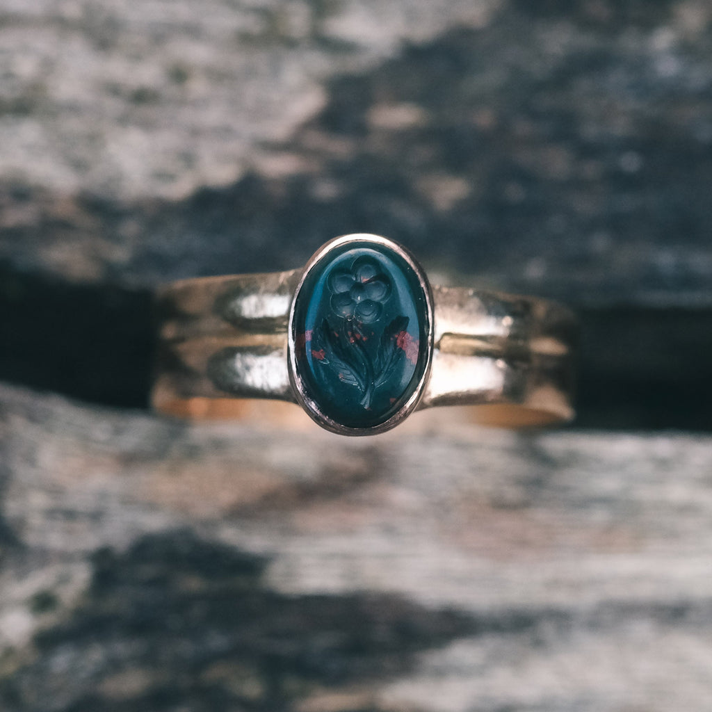 Lost Owl Forget - Me - Not Signet Ring - Lost Owl Jewelry