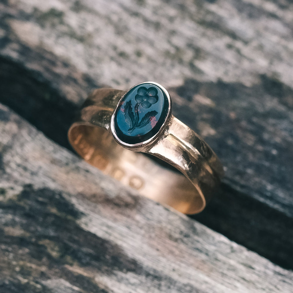 Lost Owl Forget - Me - Not Signet Ring - Lost Owl Jewelry