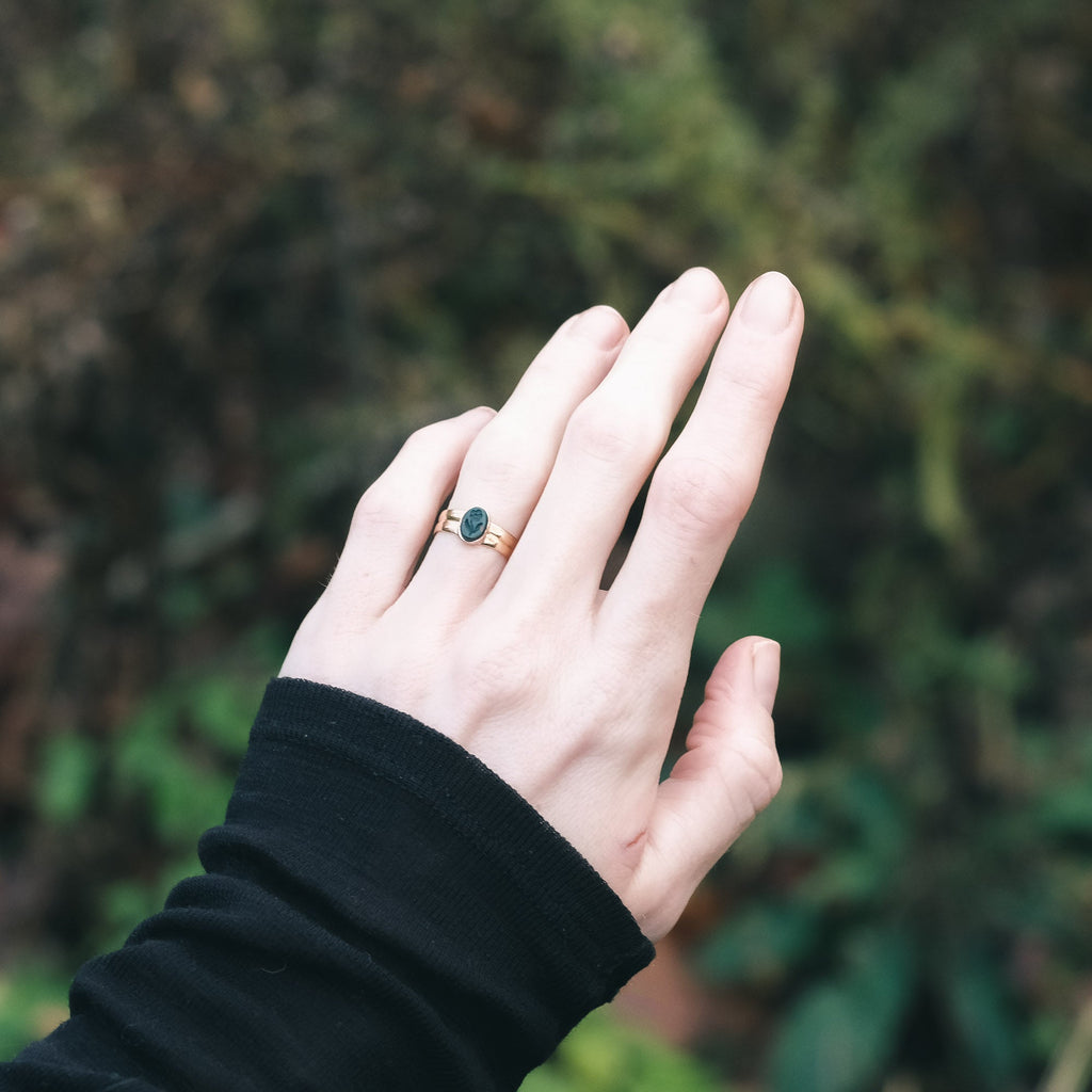 Lost Owl Forget - Me - Not Signet Ring - Lost Owl Jewelry
