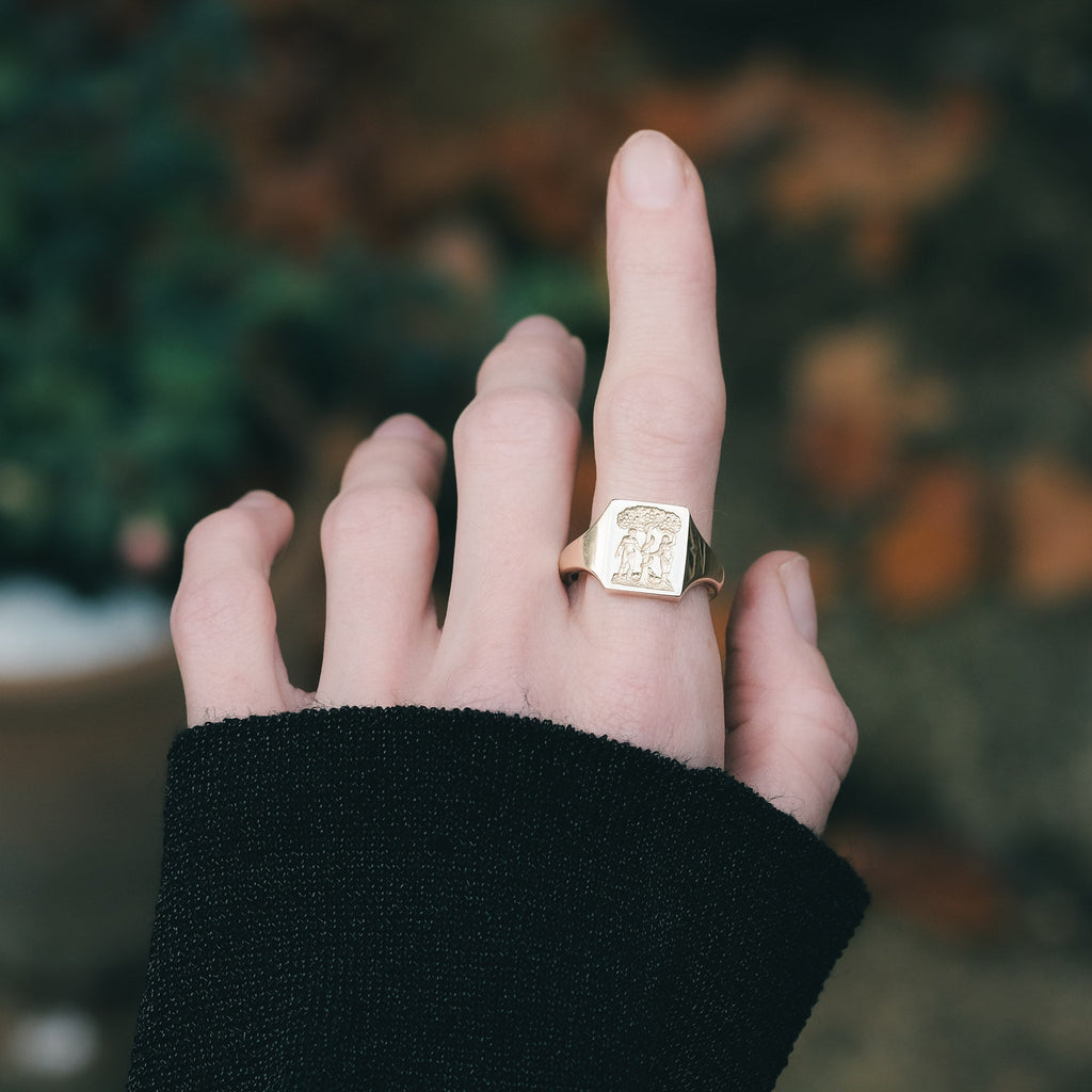 Lost Owl Garden of Eden Signet Ring - Lost Owl Jewelry