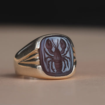 Lost Owl Lobster Signet Ring - Lost Owl Jewelry