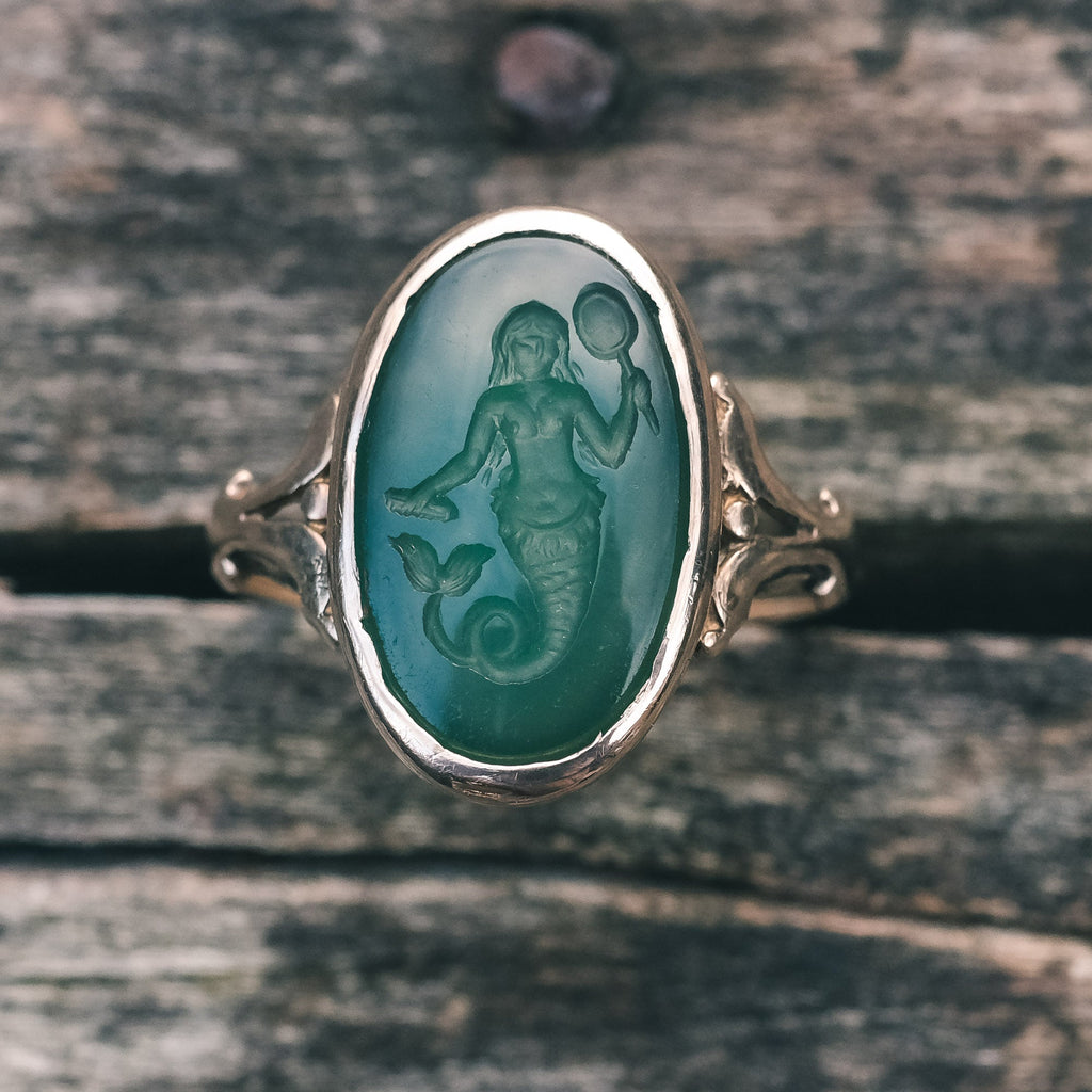 Lost Owl Mermaid Signet Ring - Lost Owl Jewelry