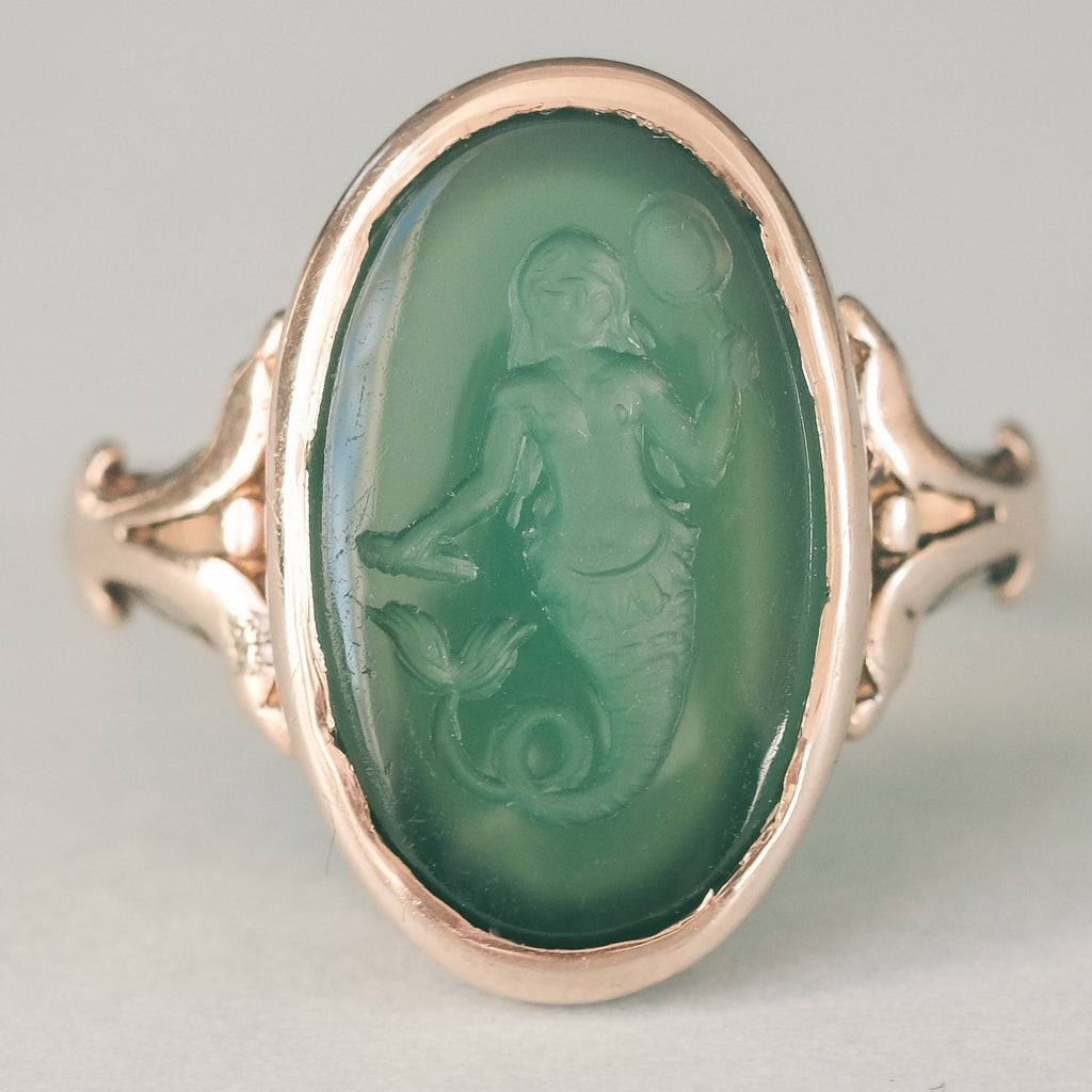 Lost Owl Mermaid Signet Ring - Lost Owl Jewelry