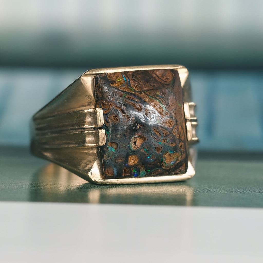 Lost Owl Opal Signet Ring - Lost Owl Jewelry