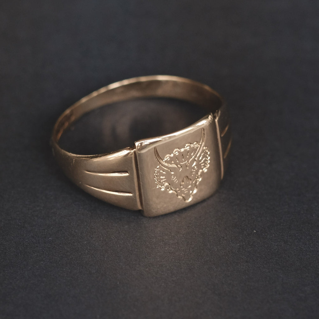 Lost Owl Triceraptos Signet Ring - Lost Owl Jewelry