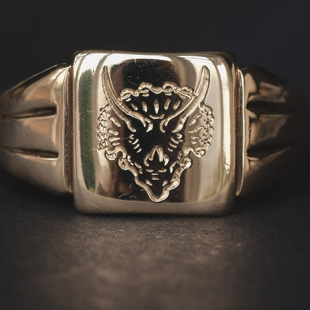 Lost Owl Triceraptos Signet Ring - Lost Owl Jewelry