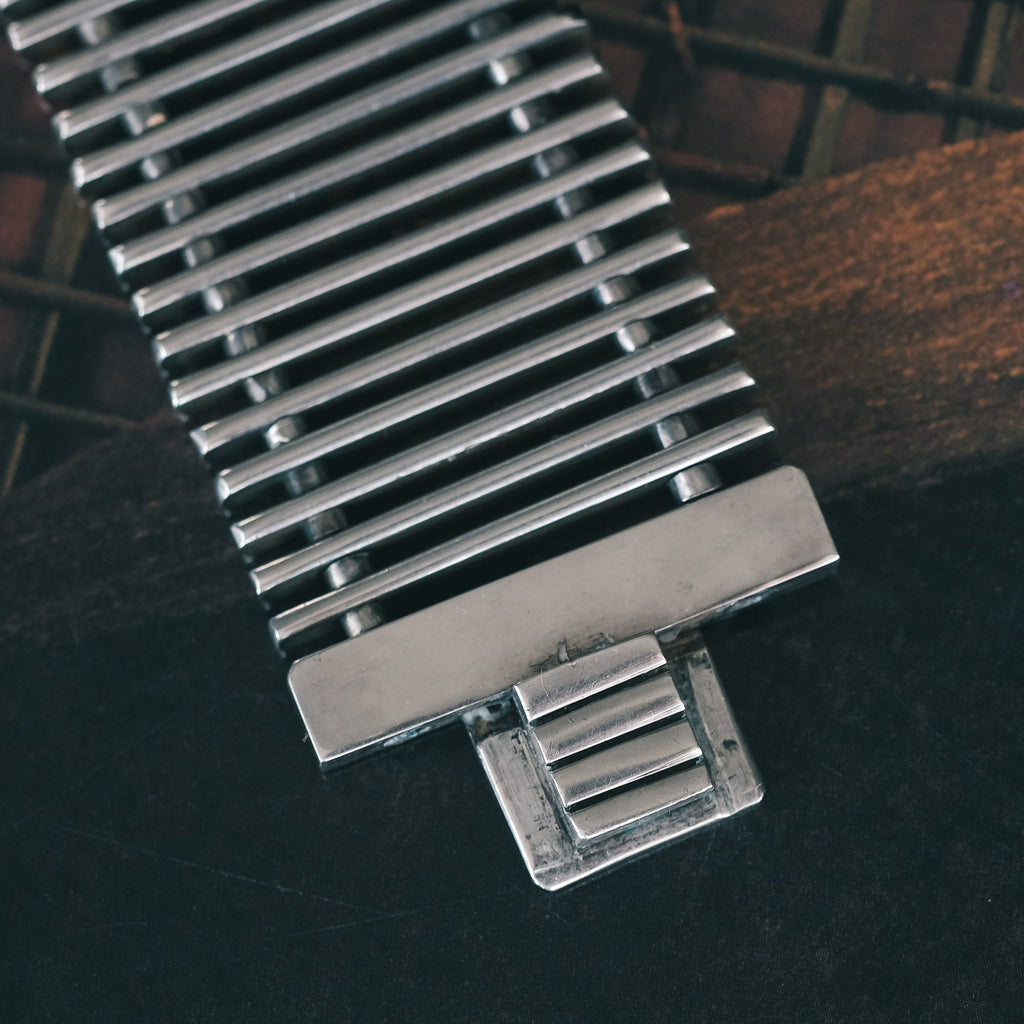 Mexican Modernist Silver Cuff - Lost Owl Jewelry