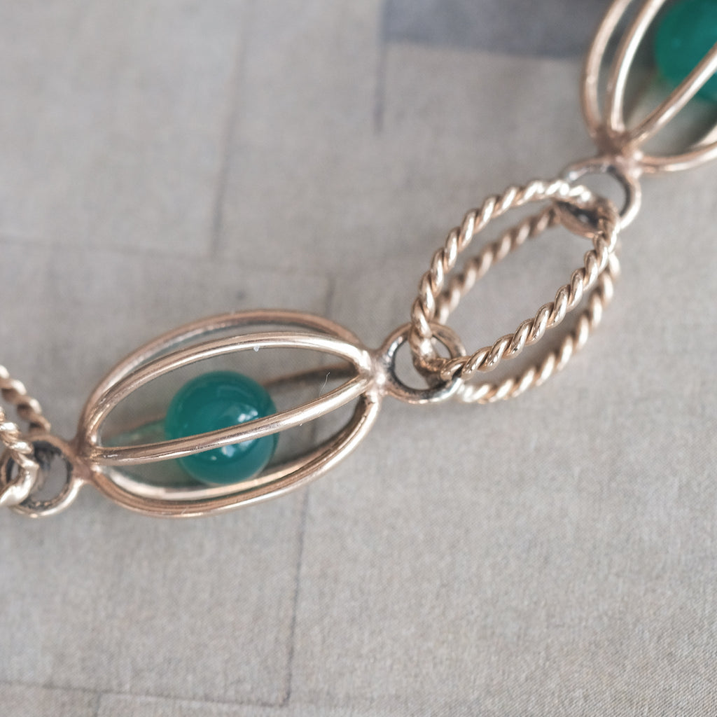 Mid - Century Caged Ball Bracelet - Lost Owl Jewelry