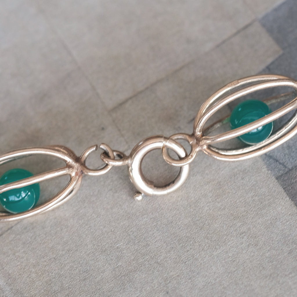 Mid - Century Caged Ball Bracelet - Lost Owl Jewelry