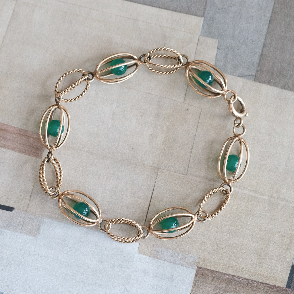 Mid - Century Caged Ball Bracelet - Lost Owl Jewelry