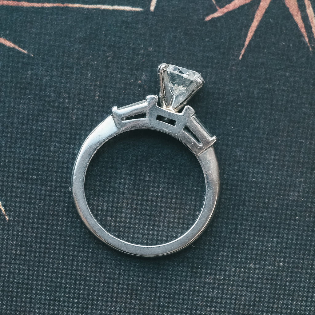 Mid-Century Diamond Solitaire Ring - Lost Owl Jewelry