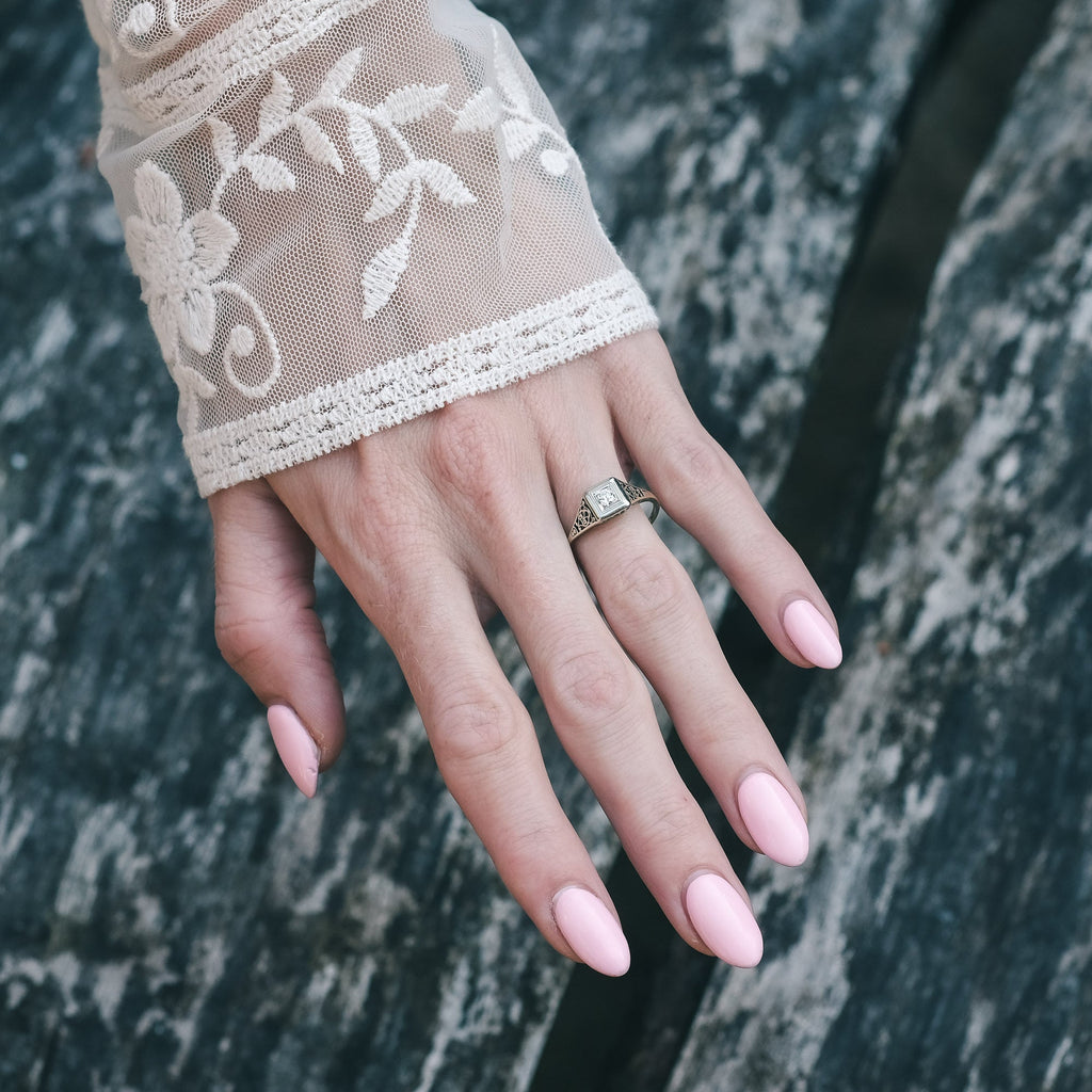 Mid - Century Diamond Solitaire Ring - Lost Owl Jewelry