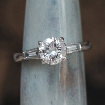 Mid-Century Diamond Solitaire Ring - Lost Owl Jewelry