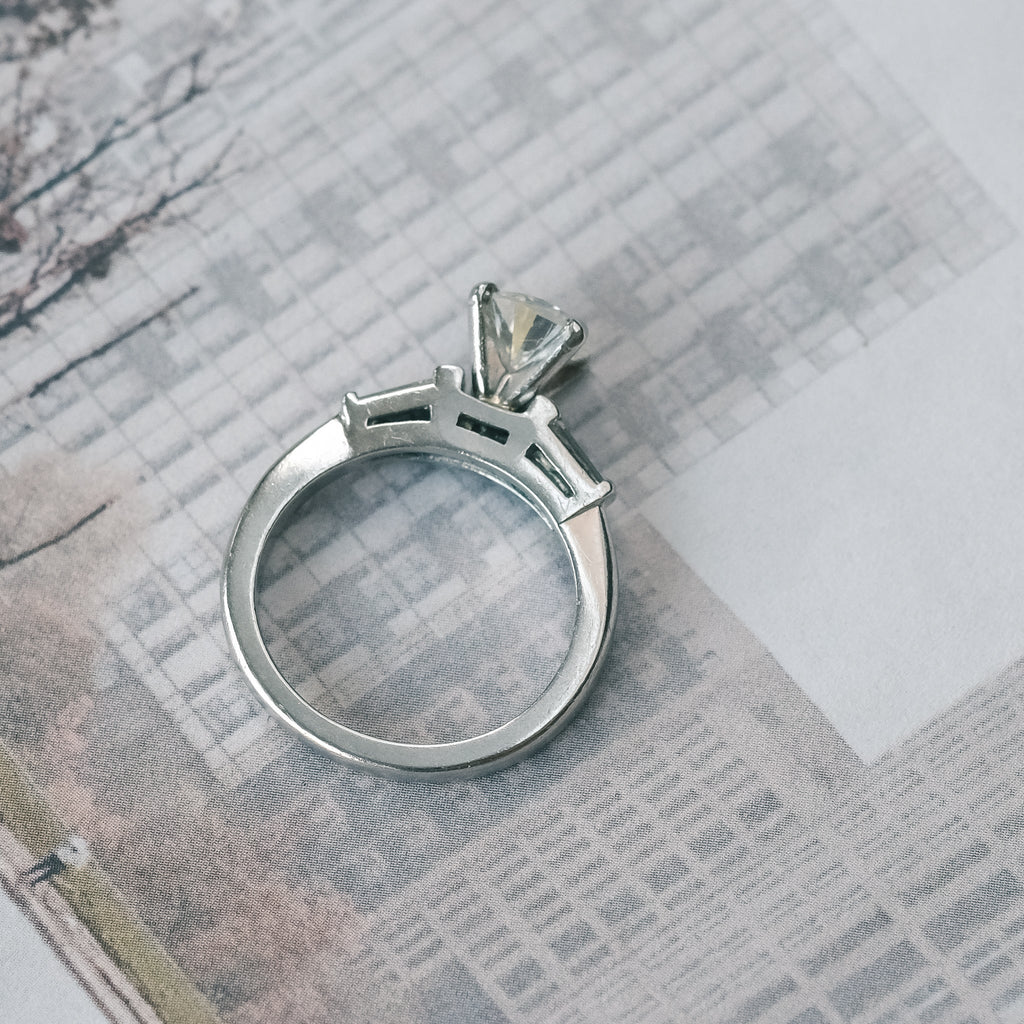 Mid-Century Diamond Solitaire Ring - Lost Owl Jewelry