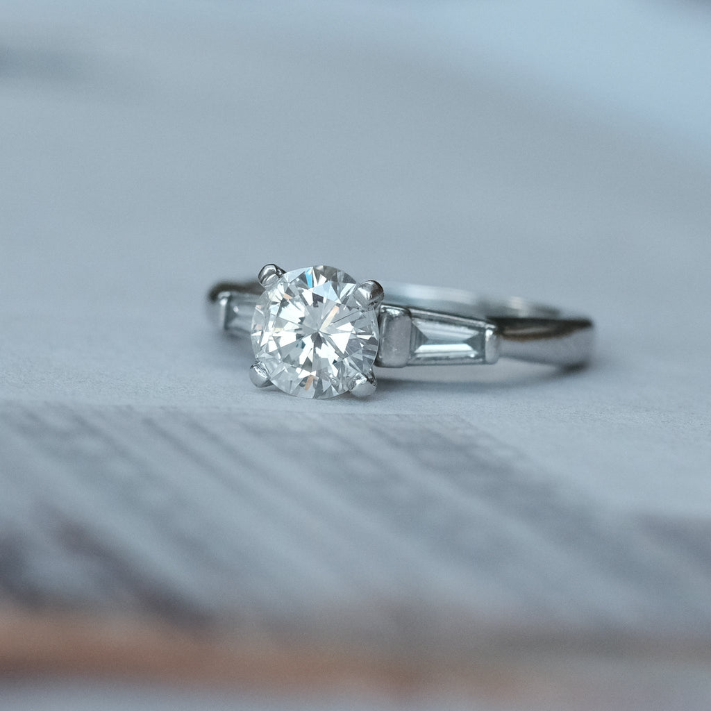 Mid-Century Diamond Solitaire Ring - Lost Owl Jewelry