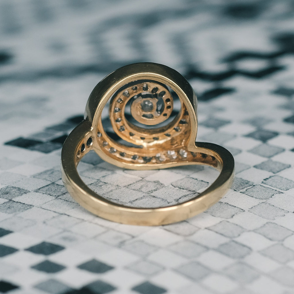 Mid - Century Diamond Spiral Ring - Lost Owl Jewelry