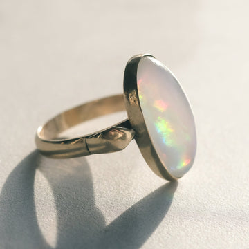 Mid - Century Iris Agate Ring - Lost Owl Jewelry