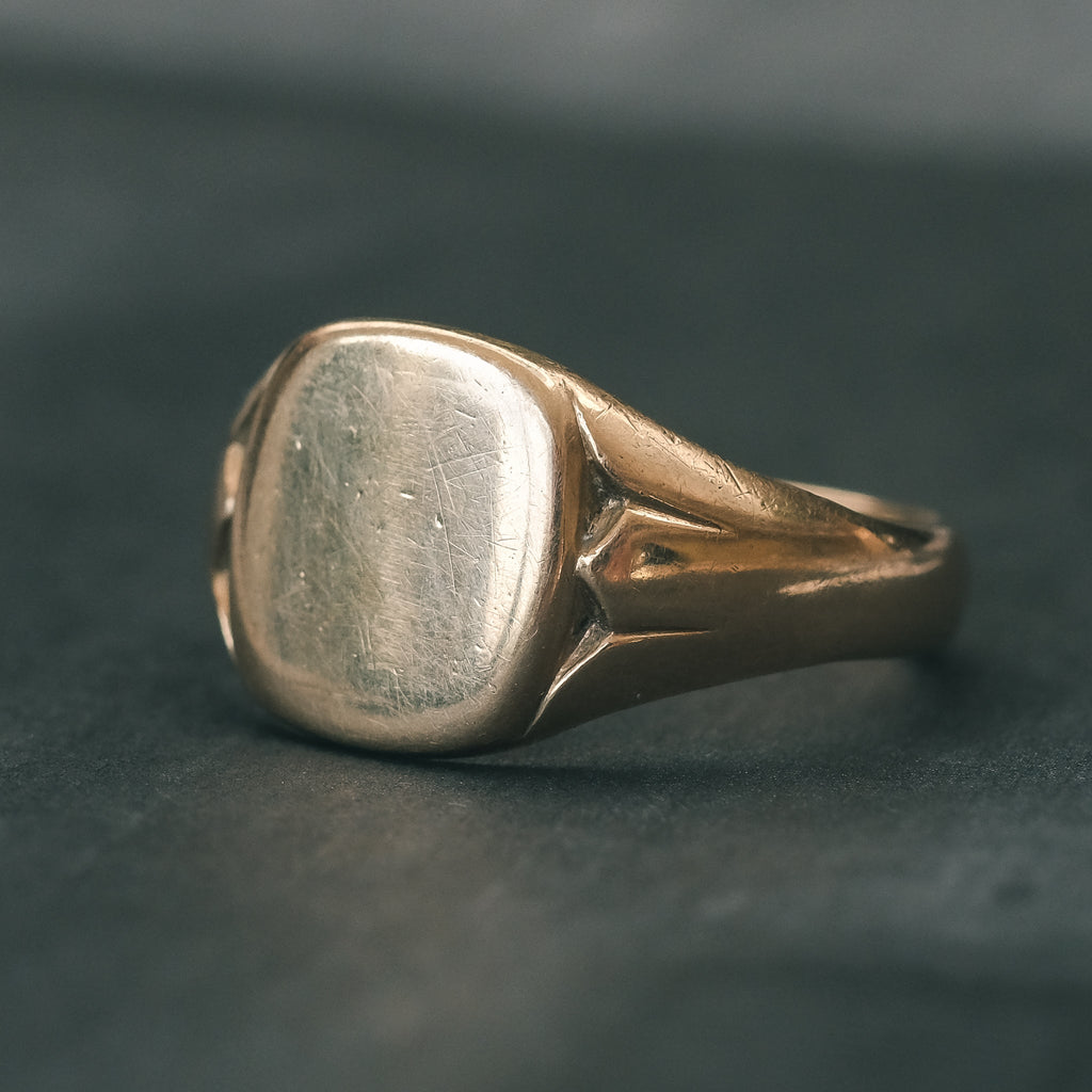 Mid-Century Lotus Signet Ring - Lost Owl Jewelry