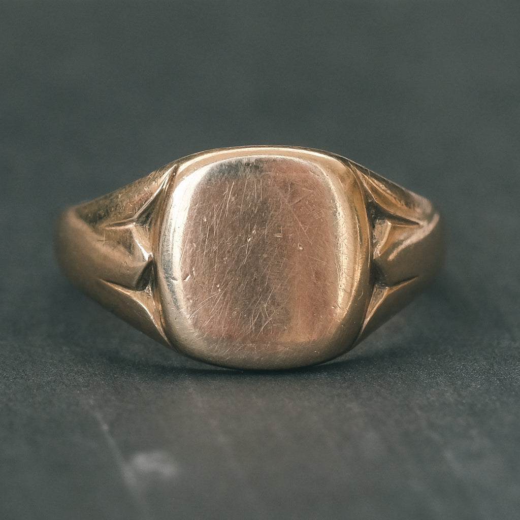 Mid-Century Lotus Signet Ring - Lost Owl Jewelry