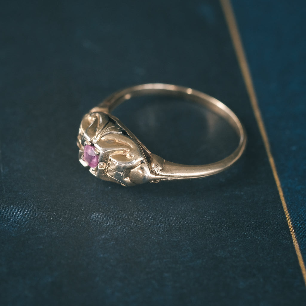 Mid - Century Pink Sapphire Ring - Lost Owl Jewelry
