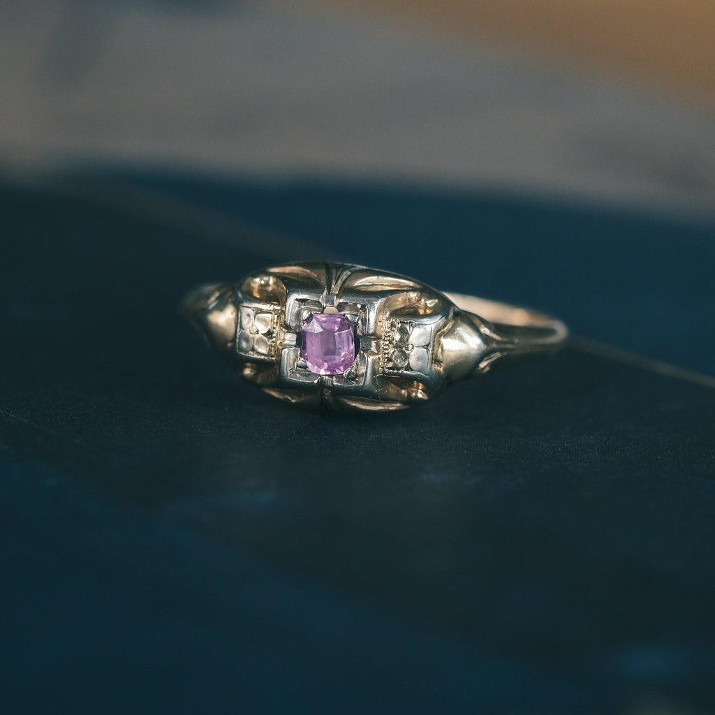 Mid - Century Pink Sapphire Ring - Lost Owl Jewelry