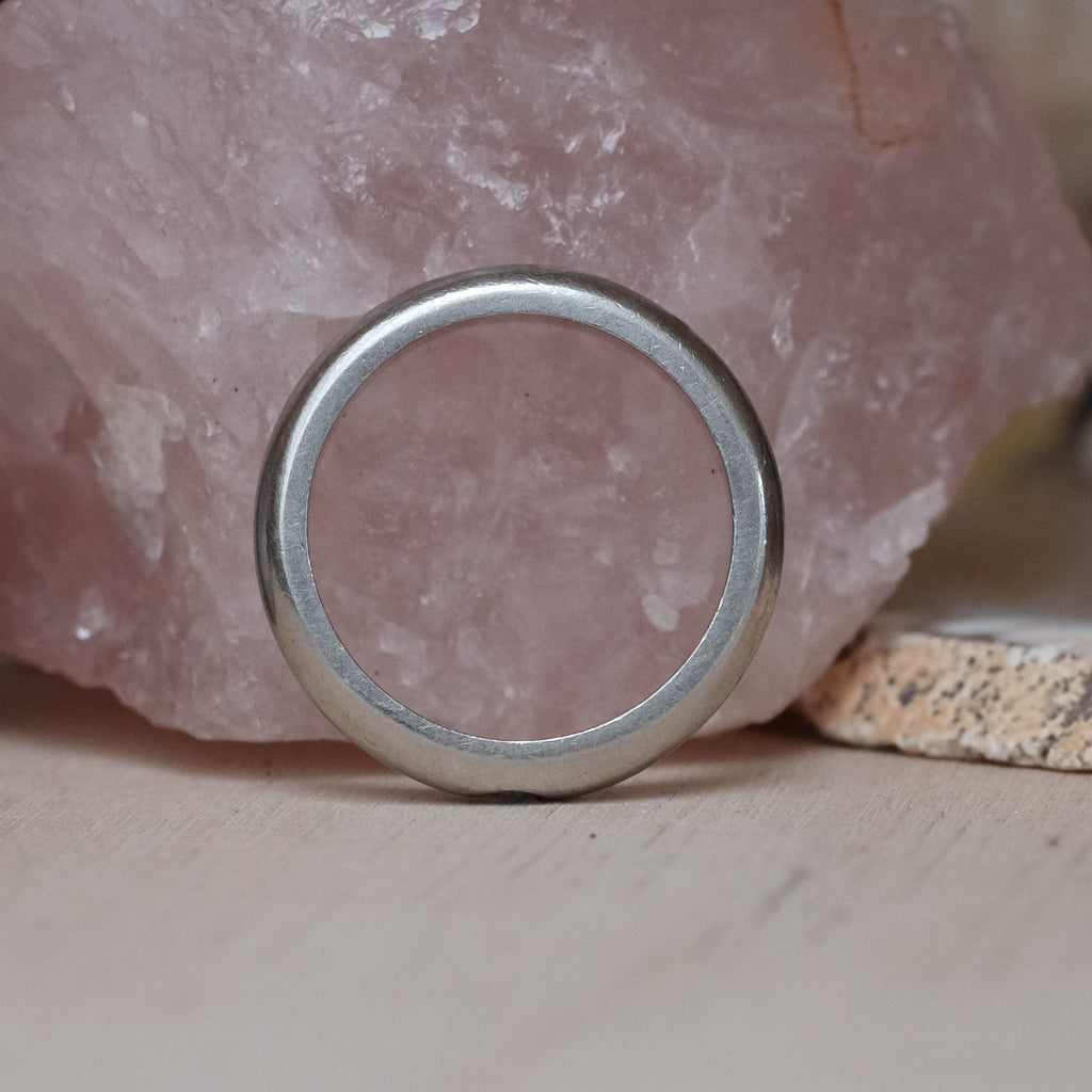 Mid-Century Platinum Solitaire Band - Lost Owl Jewelry