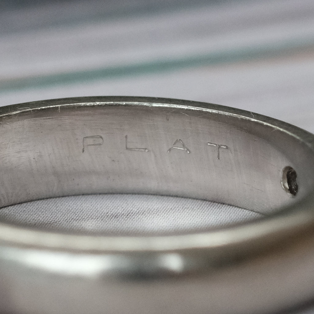 Mid-Century Platinum Solitaire Band - Lost Owl Jewelry