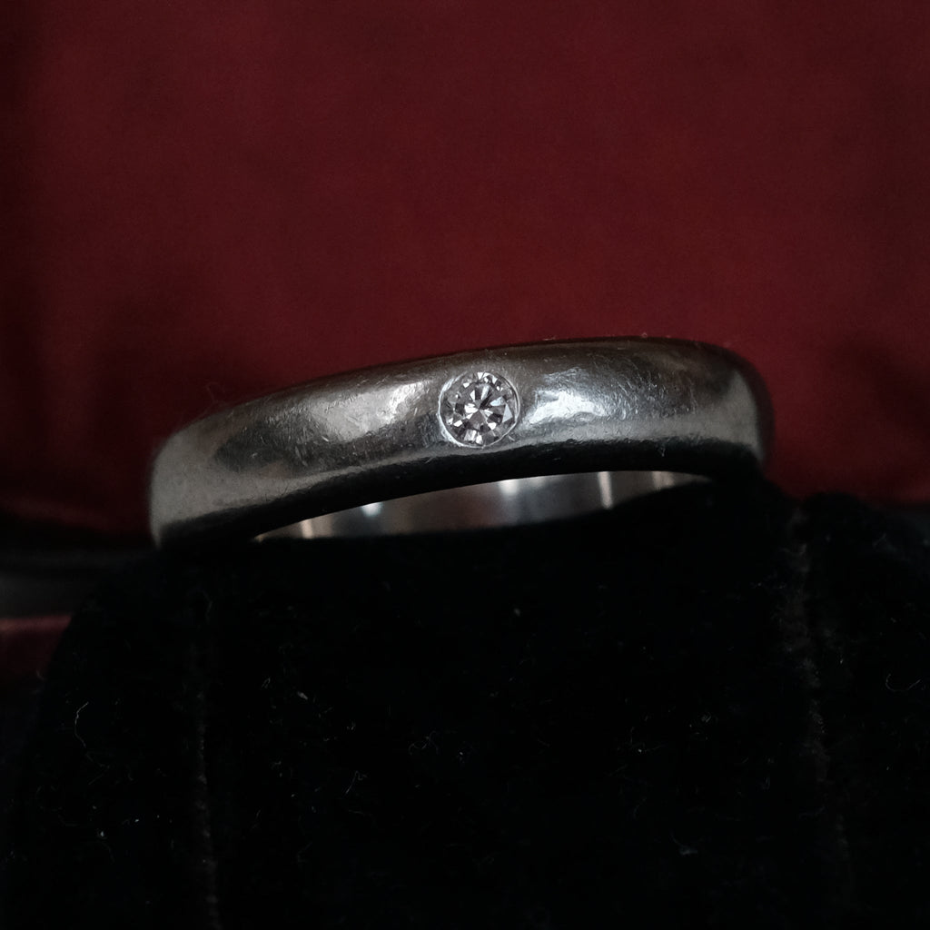 Mid-Century Platinum Solitaire Band - Lost Owl Jewelry