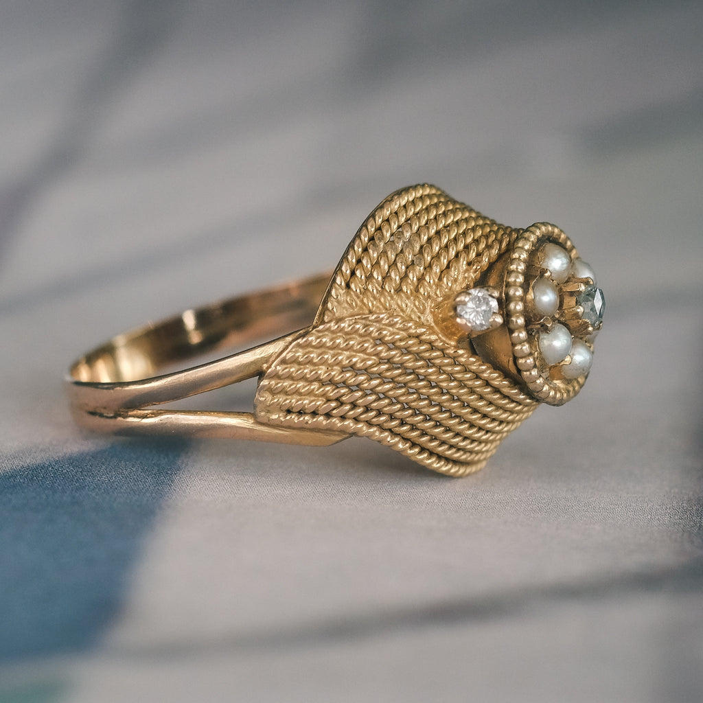 Mid - Century Ropework Ring - Lost Owl Jewelry