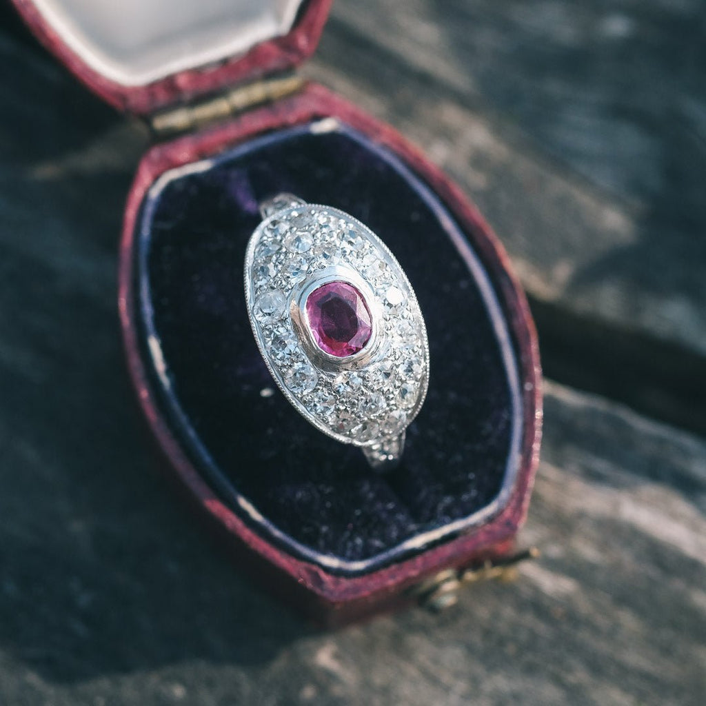 Mid - Century Ruby Bombé Ring - Lost Owl Jewelry