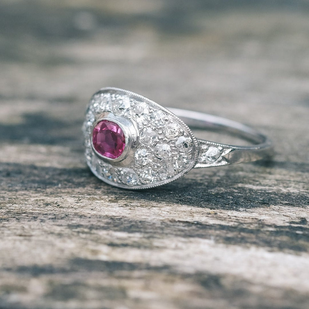 Mid - Century Ruby Bombé Ring - Lost Owl Jewelry